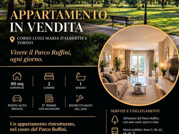 Appartamento trilocale in vendita in Corso Luigi d'Albertis, Pozzo Strada, Torino