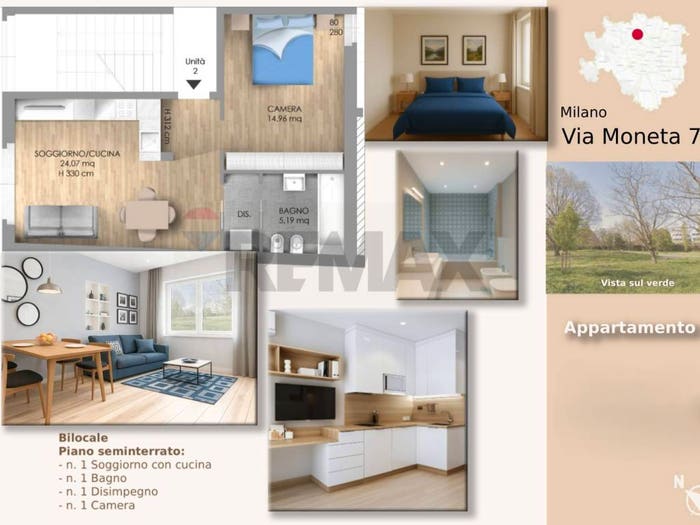 Appartamento bilocale in vendita in via Moneta, Affori, Milano