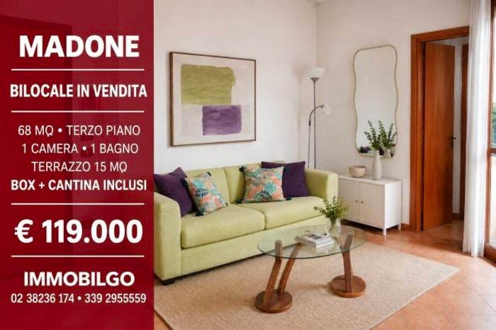 Appartamento bilocale in vendita in Via Italia, Madone