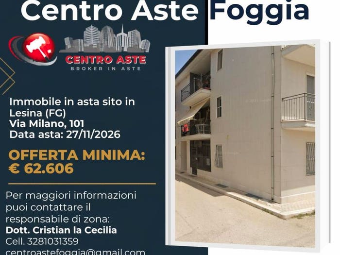Appartamento quadrilocale in vendita in Via Milano Lesina FG Italia, Centro, Lesina