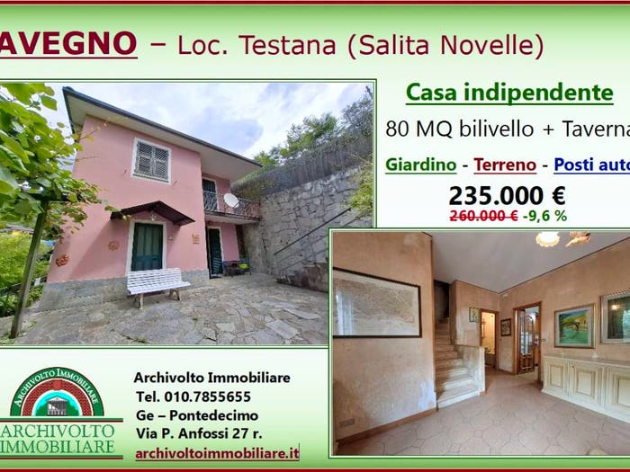Casa trilocale in vendita in Salita Novelle, Testana, Avegno