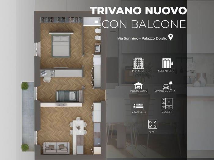 Appartamento trilocale in vendita in Via Sidney Costantino Sonnino, Sonnino, Cagliari