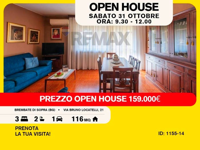 Appartamento quadrilocale in vendita in Via Bruno Locatelli, Brembate di Sopra