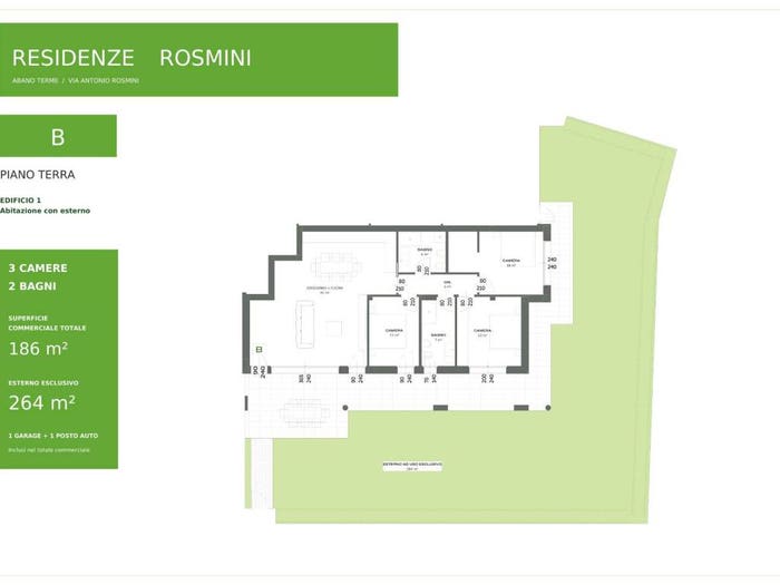 Appartamento quadrilocale in vendita in Via Antonio Rosmini, Centro, Abano Terme