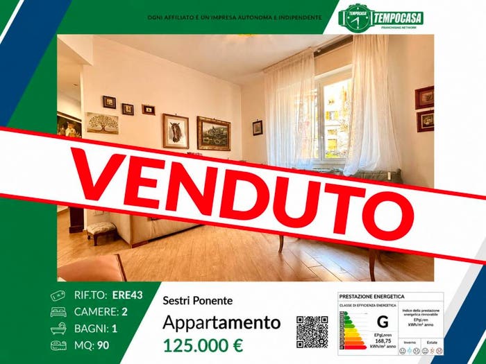 Appartamento trilocale in vendita in Via Michele Erede, Sestri Ponente, Genova