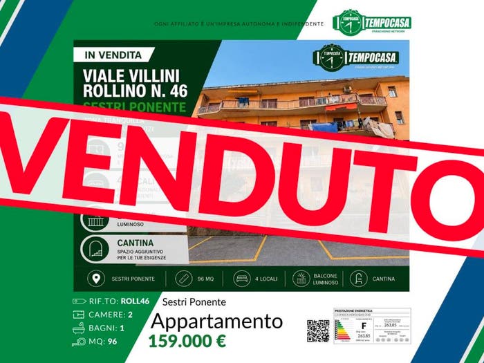 Appartamento trilocale in vendita in Viale Villini Rollino, Sestri Ponente, Genova
