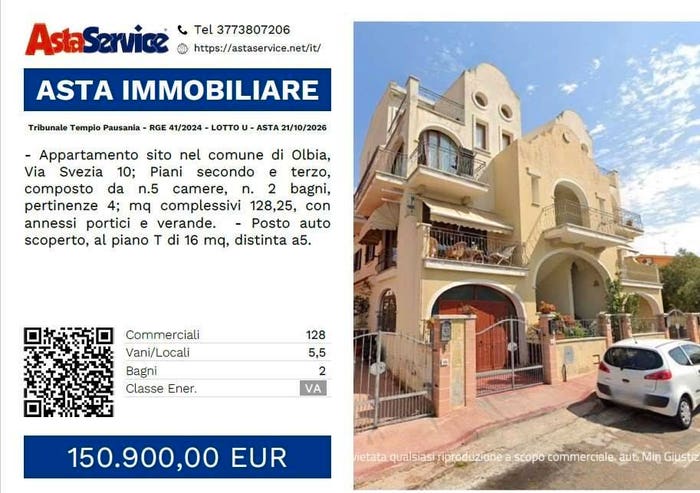 Appartamento con 5 locali in vendita in Via Svezia, Sacra Famiglia Bandinu, Olbia