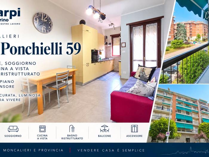 Appartamento trilocale in vendita in Via Amilcare Ponchielli, San Pietro, Moncalieri