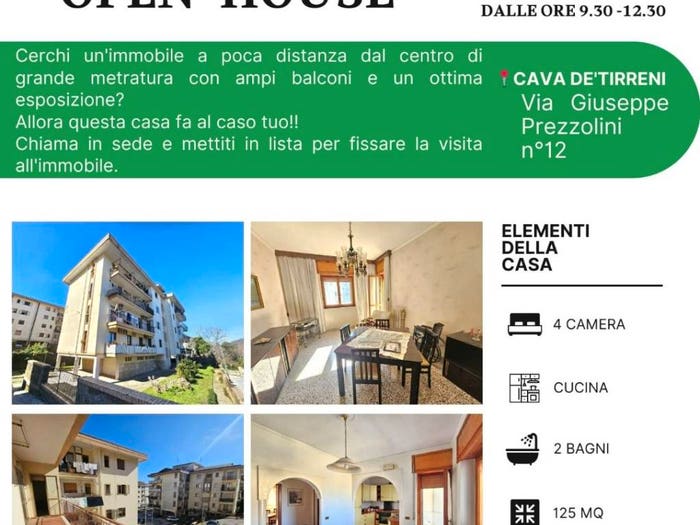 Appartamento quadrilocale in vendita in Via Giuseppe Prezzolini, Centro, Cava de' Tirreni