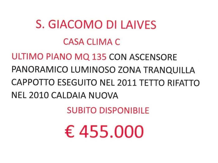 Appartamento quadrilocale in vendita in San Giacomo, Laives