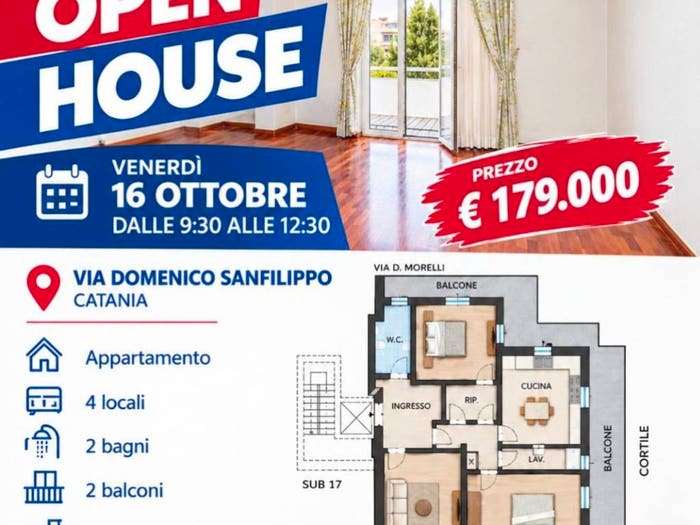 Appartamento quadrilocale in vendita in Via Domenico Sanfilippo, Nuovalucello Leonardo Da Vinci, Catania