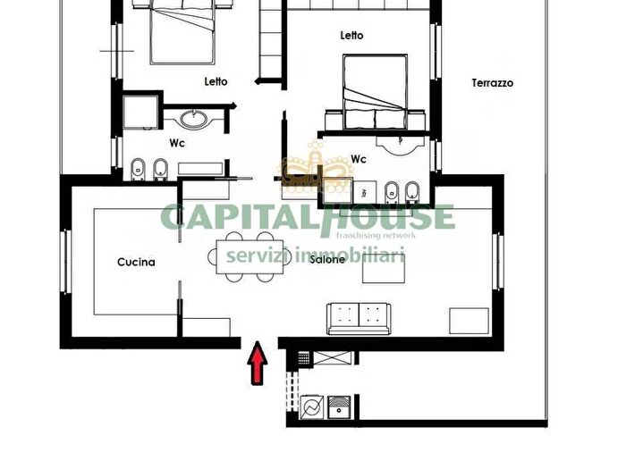 Appartamento trilocale in vendita in Via Nazionale delle Puglie, Casamarciano