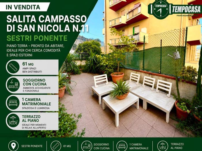 Appartamento bilocale in vendita in Salita Campasso di San Nicola, Sestri Ponente, Genova