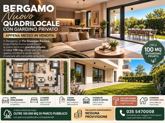 Appartamento quadrilocale in vendita in Via Giuseppe Ravizza, Canovine, Bergamo