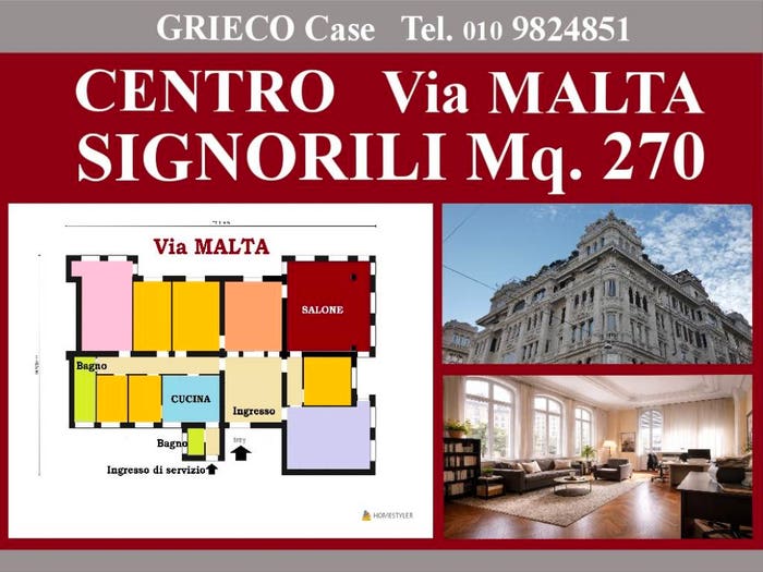 Appartamento con 6 locali in vendita in Via Malta, Quadrilatero, Genova