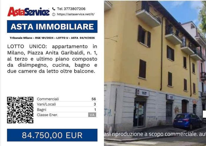 Appartamento trilocale in vendita in Piazza anita garibaldi, Baggio, Milano