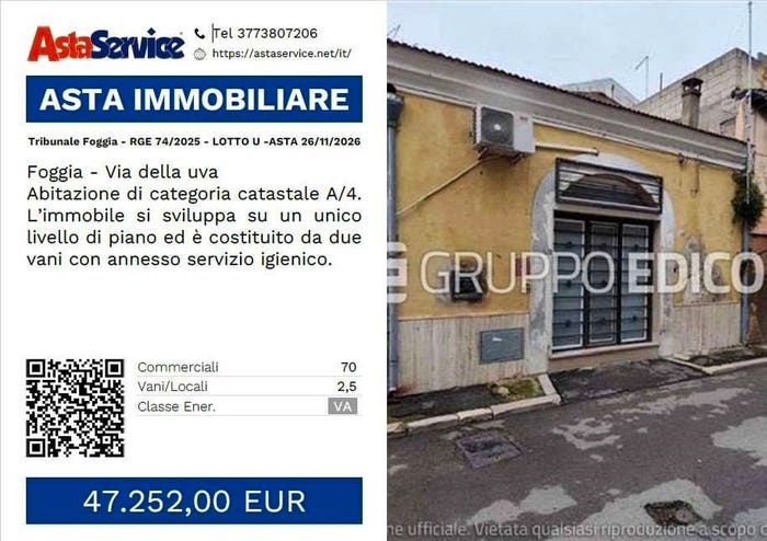 Appartamento bilocale in vendita in Via della uva, Quartieri Settecenteschi, Foggia