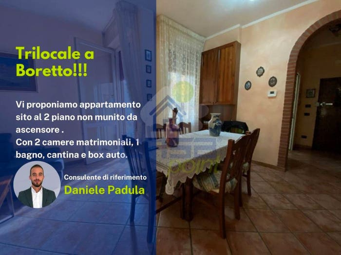 Appartamento trilocale in vendita in via felice montanari, Centro, Boretto