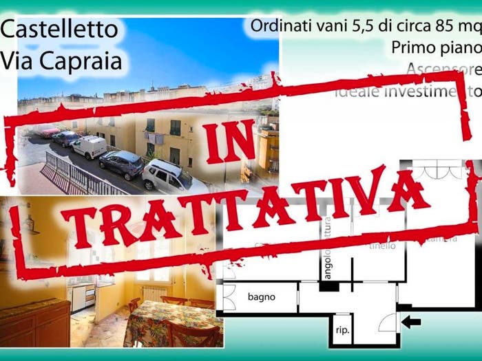 Appartamento trilocale in vendita in Via Capraia, Castelletto, Genova