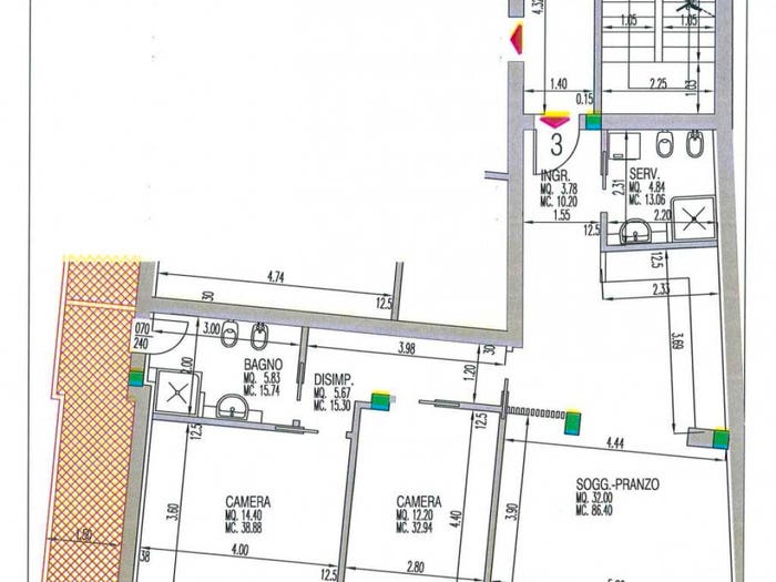 Appartamento trilocale in vendita in via savonarola, Savonarola Ponte Molino, Padova