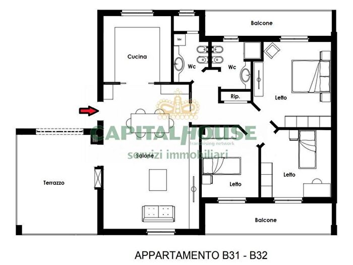 Appartamento quadrilocale in vendita in Via Nazionale delle Puglie, Casamarciano