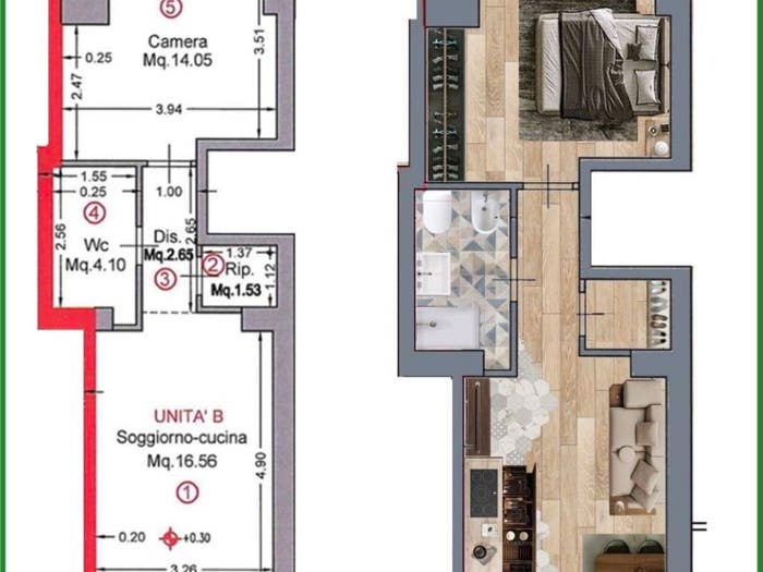 Appartamento bilocale in vendita in Via Fiume, Centro, Follonica