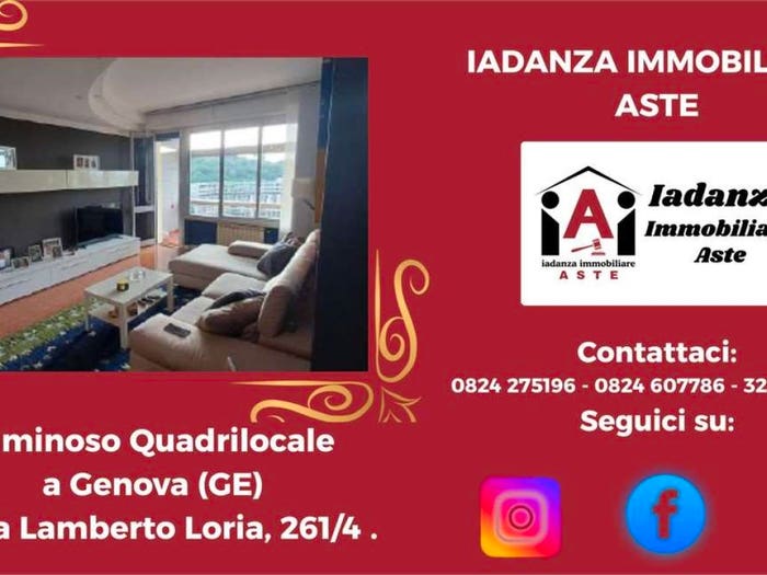 Appartamento quadrilocale in vendita in Via Lamberto Loria, Marassi, Genova