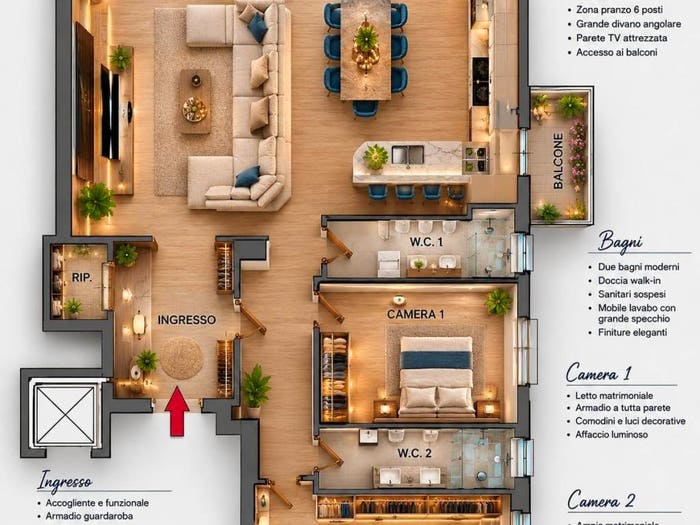 Appartamento con 5 locali in vendita in Via Barbiellini Amidei Bernardo, Gemelli Pineta Sacchetti, Roma