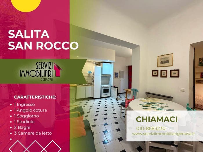 Appartamento quadrilocale in vendita in Salita San Rocco, Lagaccio, Genova