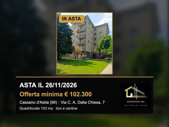 Appartamento quadrilocale in vendita in Via Carlo Alberto Dalla Chiesa, Centro, Cassano d'Adda