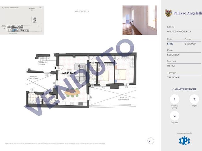 Appartamento trilocale in vendita in Strada Maggiore, Santo Stefano, Bologna