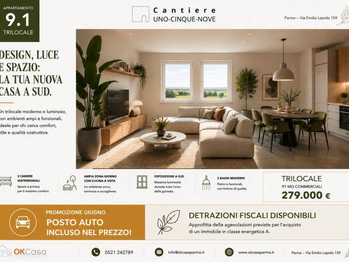 Appartamento trilocale in vendita in Via Emilio Lepido, San Prospero, Parma