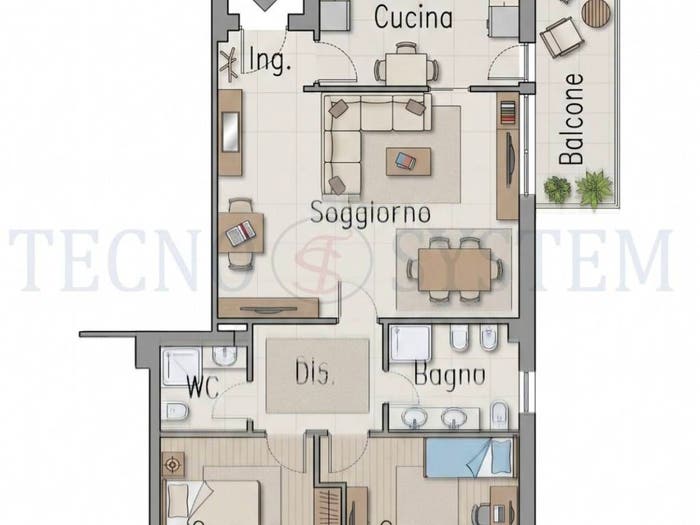 Appartamento trilocale in vendita in Centro, Cassino