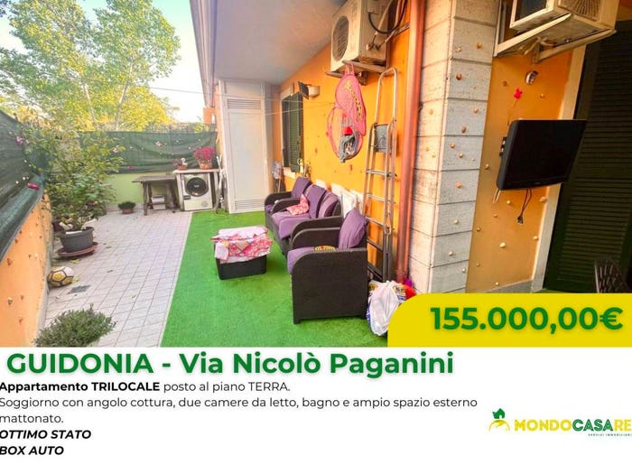 Appartamento trilocale in vendita in Via Niccolò Paganini, Casacalda Carcibove, Guidonia Montecelio