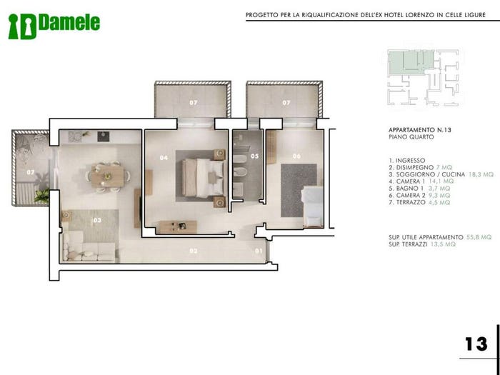 Appartamento trilocale in vendita in Piazza Assunta, Celle Ligure Pecorile, Celle Ligure