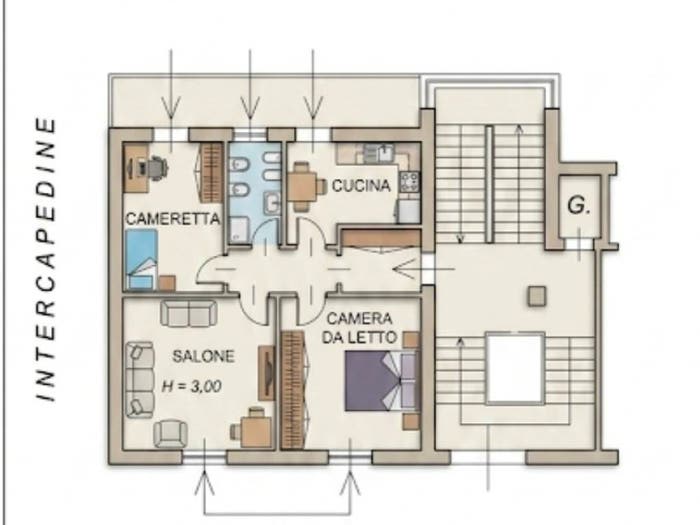 Appartamento trilocale in vendita in Via Nazario Sauro, Centro, Aci Castello