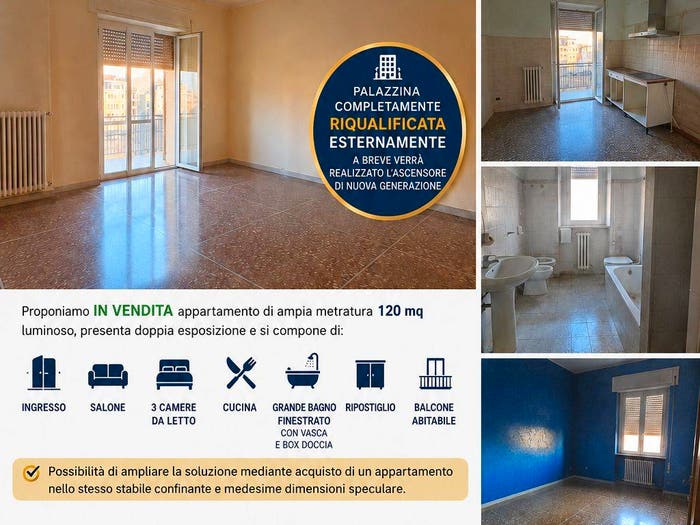Appartamento trilocale in vendita in Via Aldo Moro, Tribunale, Frosinone