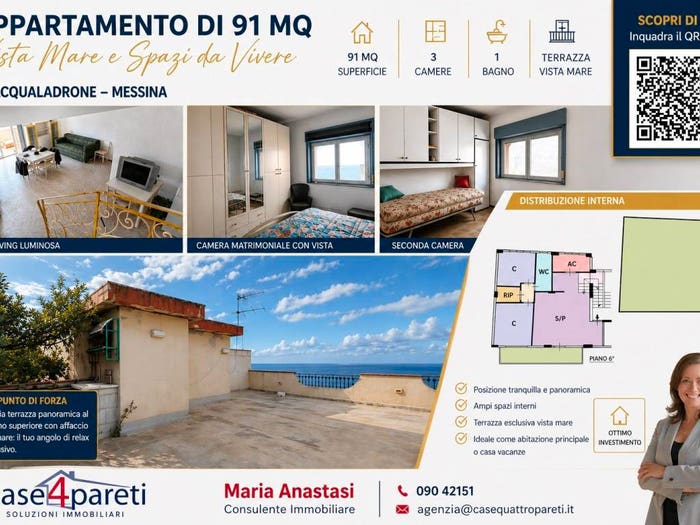Appartamento trilocale in vendita in VIA DEL CORSARO, Acqualadrone Spartà, Messina
