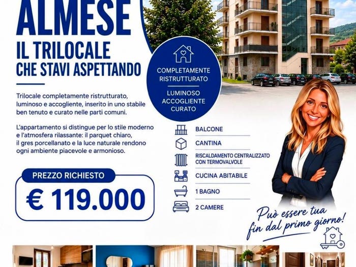 Appartamento trilocale in vendita in Via Rivera, Almese Rivera, Almese