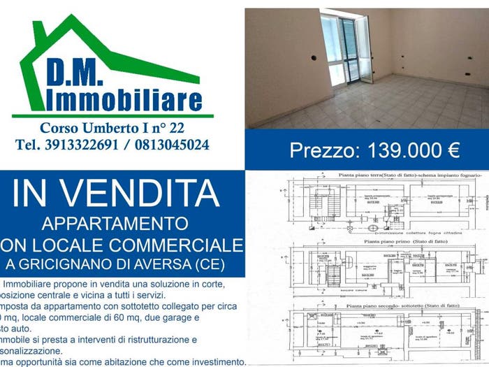 Appartamento con 5 locali in vendita in Corso Umberto I, Gricignano di Aversa
