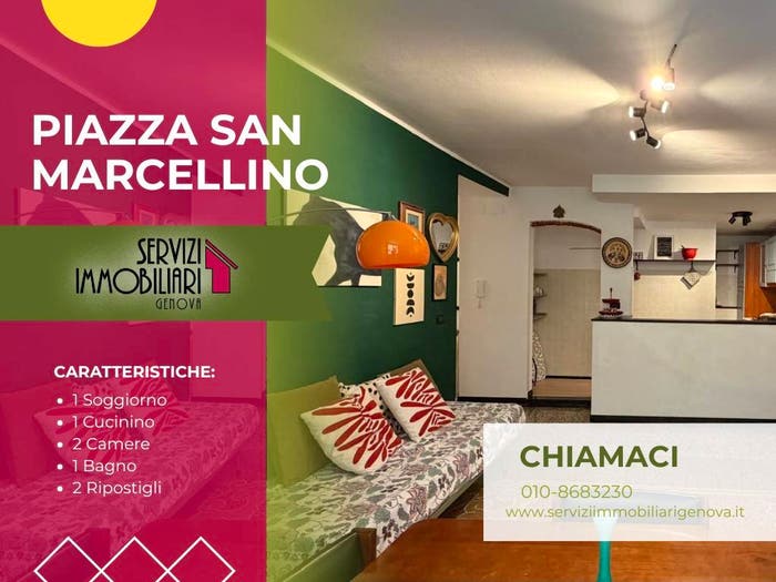 Appartamento trilocale in vendita in Piazza di San Marcellino, Prè, Genova