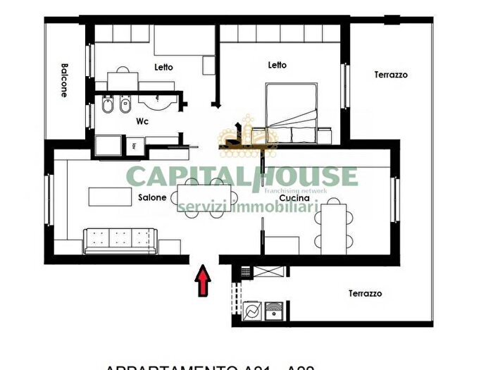 Appartamento trilocale in vendita in Via Nazionale delle Puglie, Casamarciano