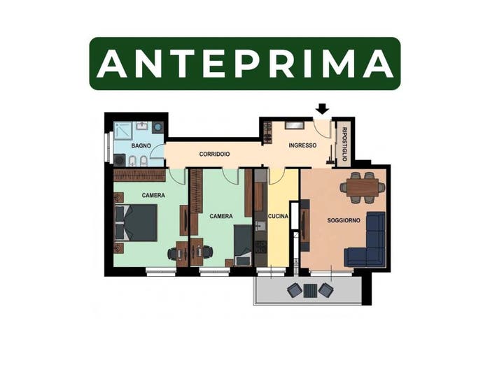 Appartamento trilocale in vendita in Via Giuseppe Bologna, Bresso