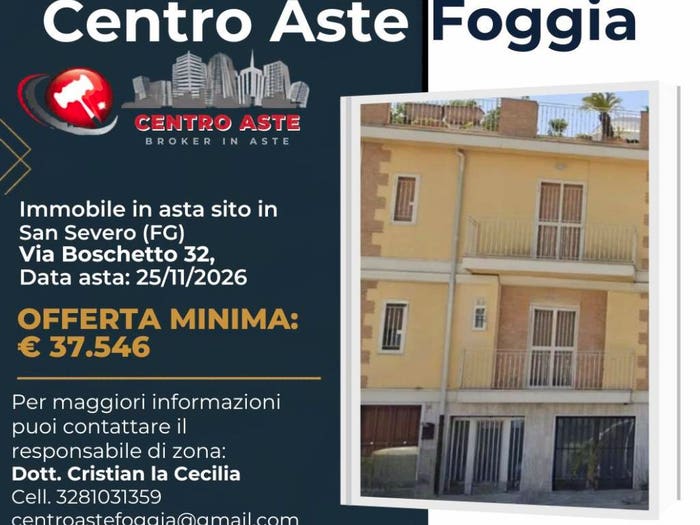 Appartamento bilocale in vendita in Via Boschetto San Severo FG Italia, San Severo