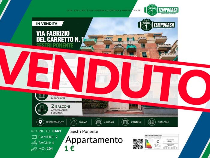 Appartamento quadrilocale in vendita in Via Fabrizio del Carretto, Sestri Ponente, Genova