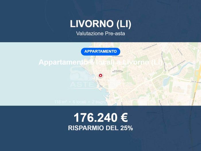 Appartamento con 6 locali in vendita in Via Corsica, Accademia Terrazza Mascagni Goito Montebello Fabbricotti, Livorno