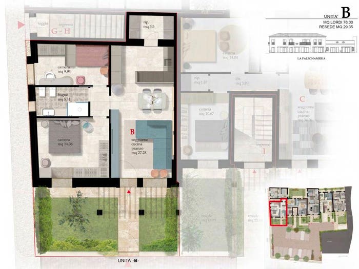 Appartamento trilocale in vendita in Via Giuseppe Cei, Centro, Cascina