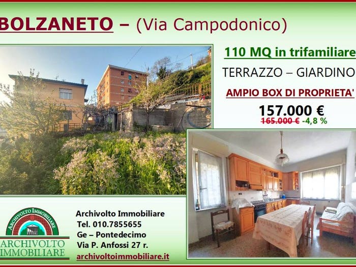 Appartamento quadrilocale in vendita in Via Campodonico, Bolzaneto, Genova
