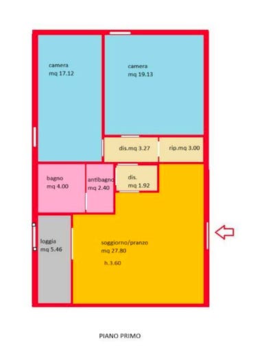 Appartamento trilocale in vendita in Via Montanara, Cecina Centro, Cecina