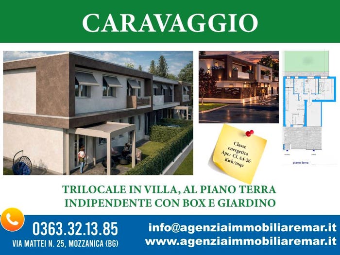 Casa trilocale in vendita in Via Guzzasete, Caravaggio
